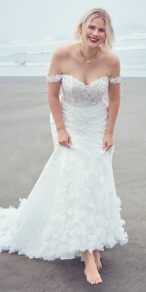 lace plus size wedding dresses off the shoulder sweetheart neckline beach maggiesottero