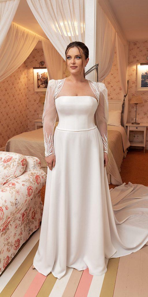 plus size wedding dresses a line simple with cape papilio