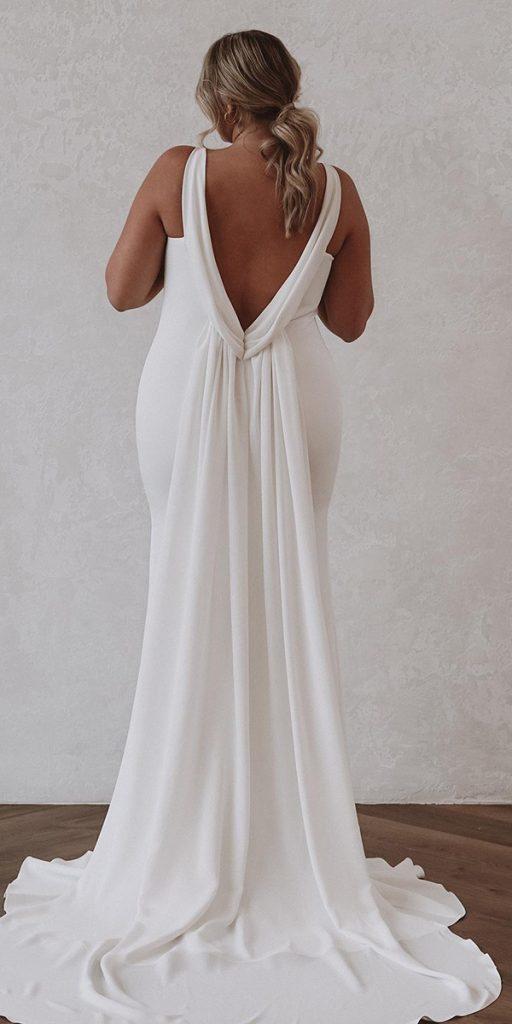 plus size wedding dresses simple v back sexy trumpet made with love