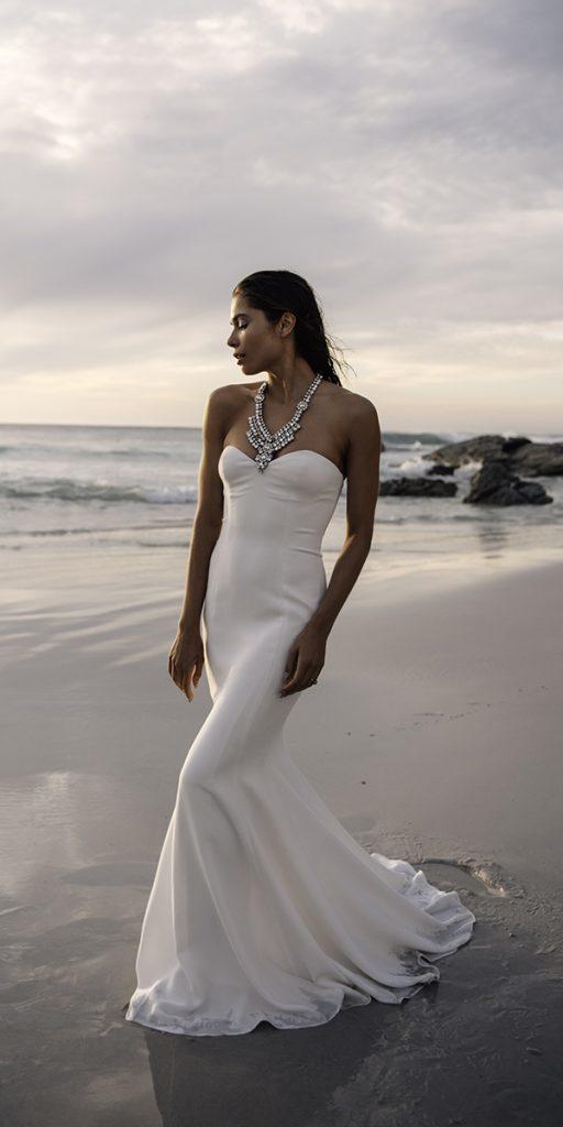 sweetheart mermaid wedding dresses simple strapless neckline catherine deane