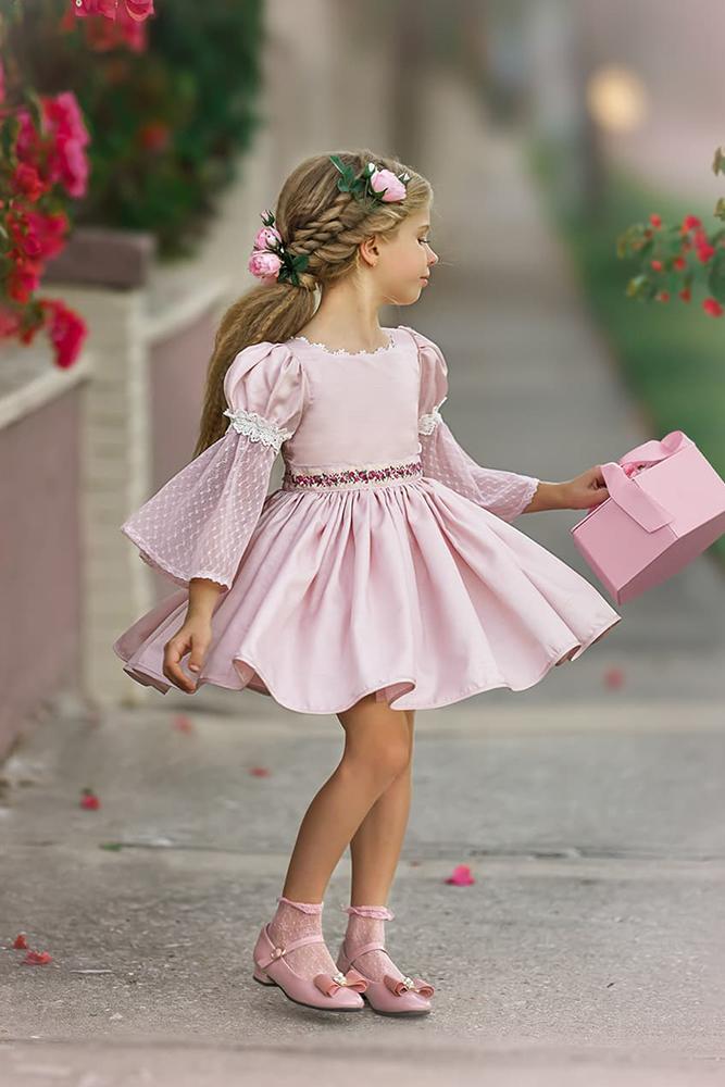 tutu flower girl dresses blush with sleeves ruatic irinkac33