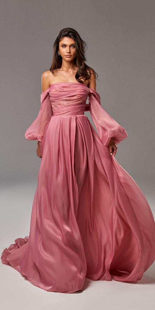 wedding guest dresses for spring long with slevves strapless neckline millanova