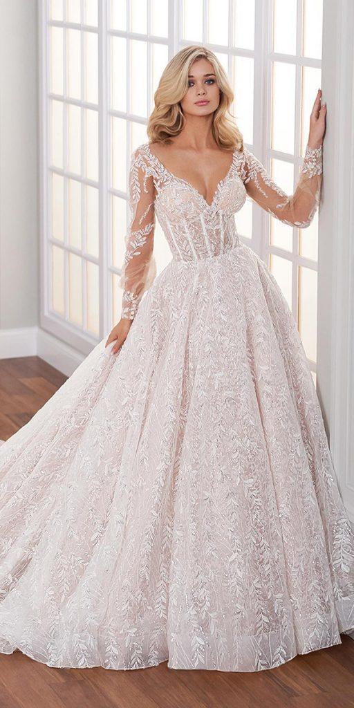 lace wedding dresses with sleeves ball gown with-sleeves sweetheart neckline martinthornburg
