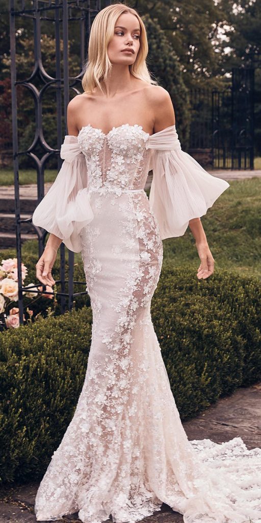 mermaid wedding dresses off the shoulder sweetheart neckline strapless leegrebenau