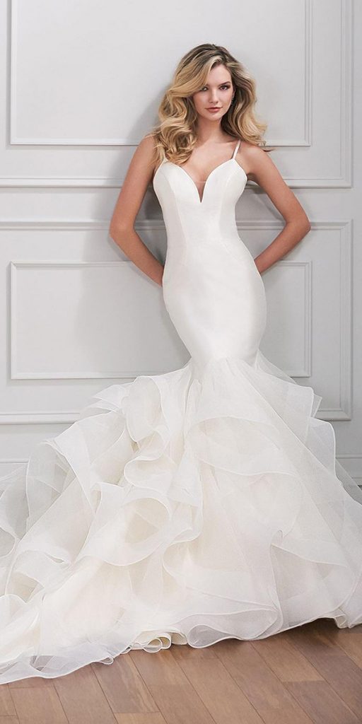 mermaid wedding dresses simple with spaghetti straps martinthornburg