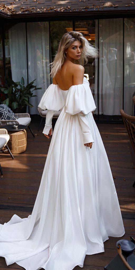 short sleeve silk wedding dress