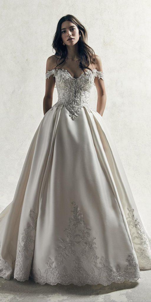 vintage wedding dresses ball gown sweetheart neckline off the shoulder maggiesottero