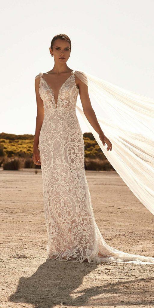 vintage wedding sheath lace sexy beach zavana