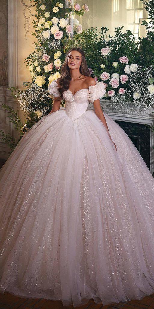 ball gown wedding dresses with cap sleeves sweetheart neckline simple saidmhamadofficial