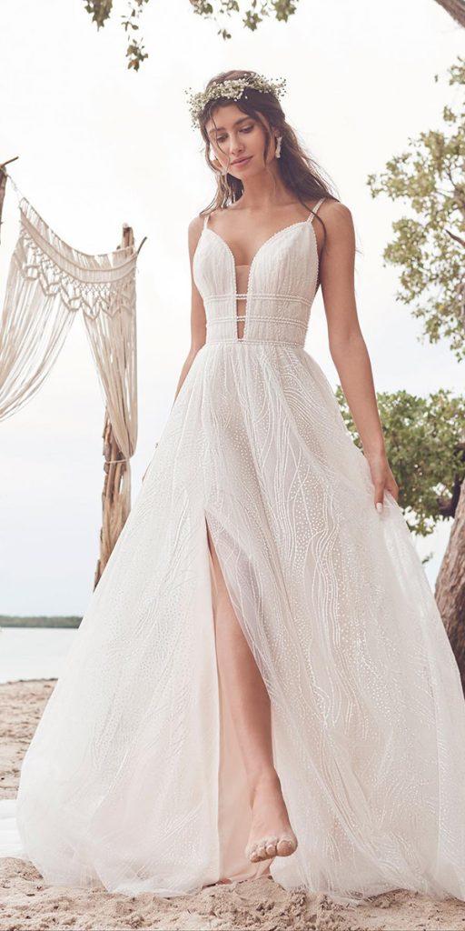 barnyard wedding dresses a line with spaghetti straps beach maggiesotterodesigns