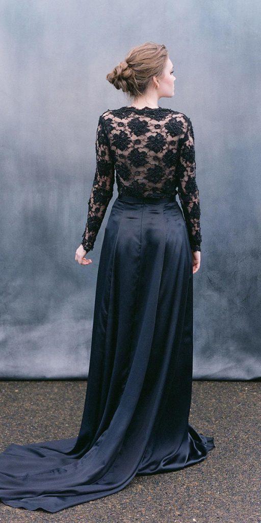 black wedding dresses with long sleeves lace top gothic emilyriggs
