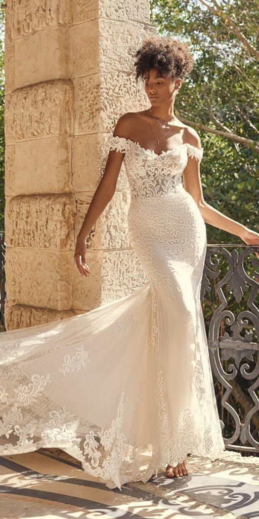lace beach wedding dresses off the shoulder sweetheart neckline maggie