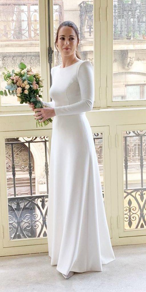 Modest long white dress best sale