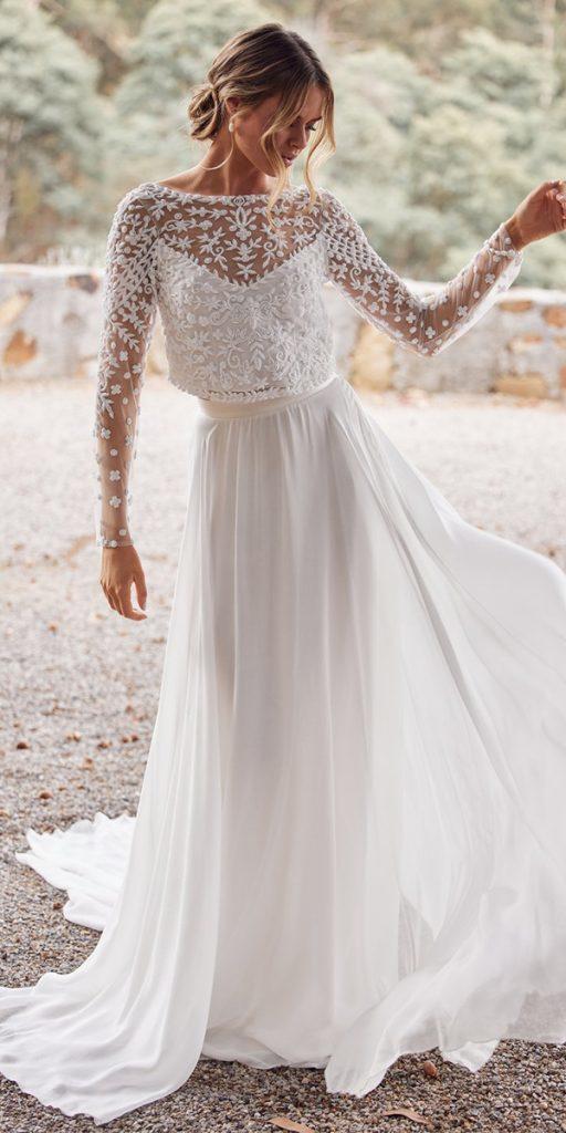rustic wedding dresses a line lace top rustic anna campbell