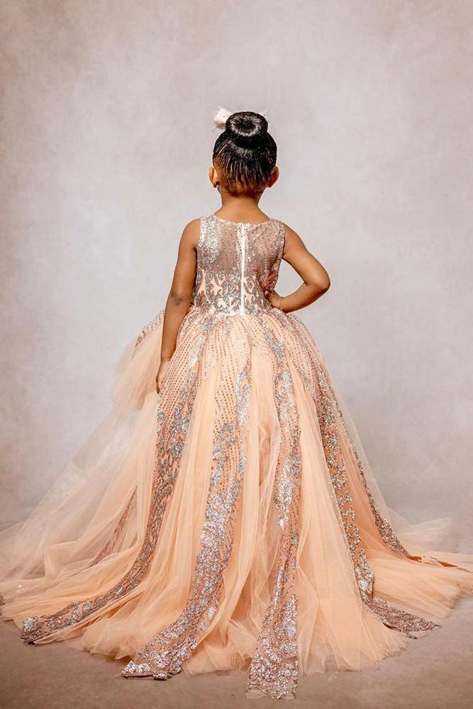 vintage flower girl dresses peach with sequins ittybittytoes