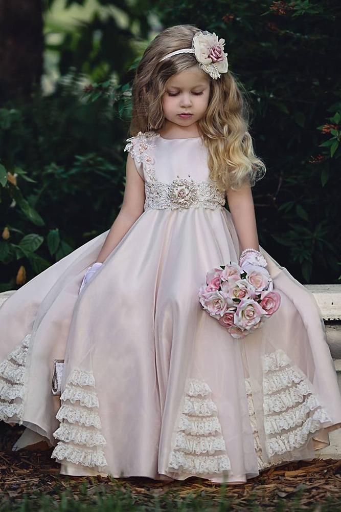 vintage flower girl dresses with cap sleeves jeweled dollcakevintage