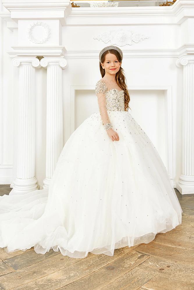 vintage flower girl dresses with long sleeves jeweled vintage rose
