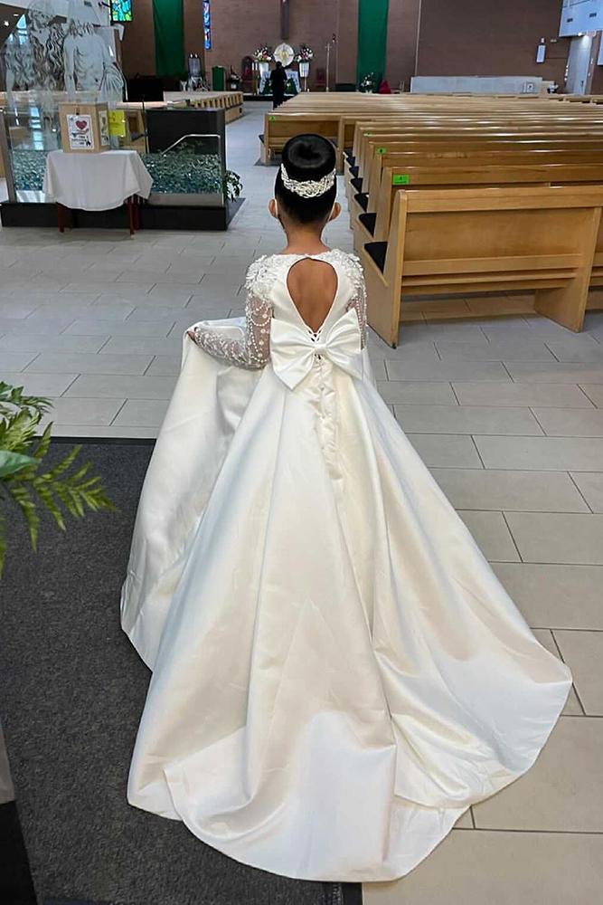 vintage flower girl dresses with long sleeves open back vintagerosebyhannahaj