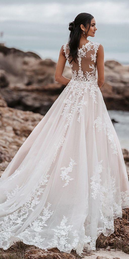 beac- destination wedding dresses a line lace tattoo effect allure