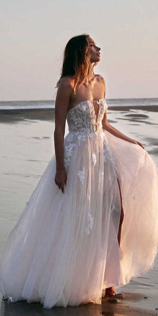 beach destination wedding dresses a line strapless neckline wtoowatters