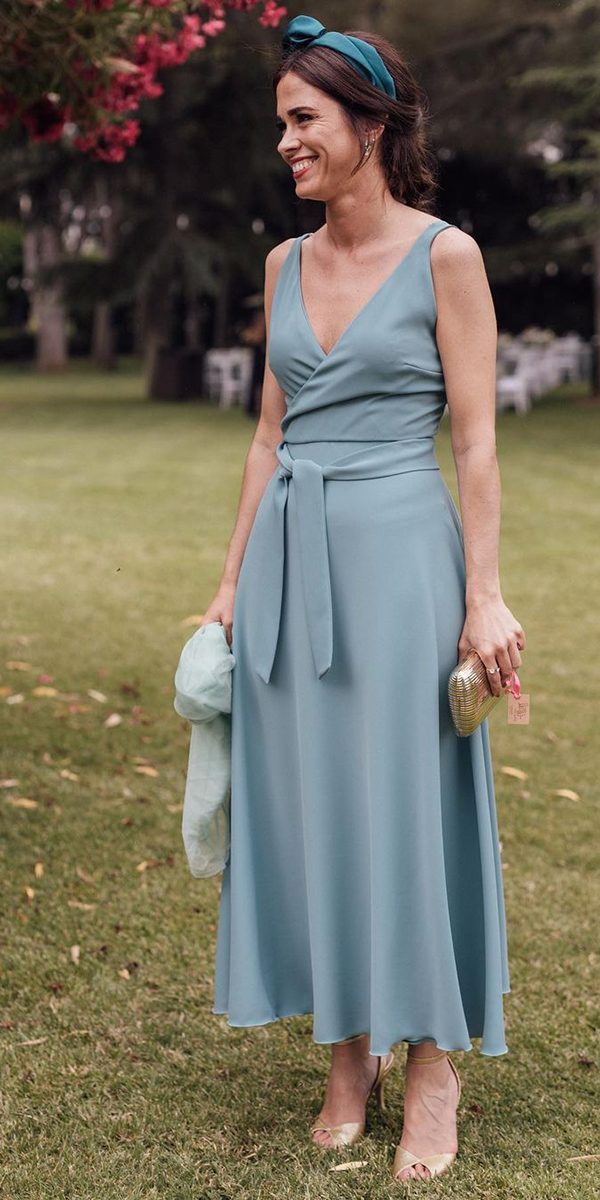 casual mother of the bride dress for beachwedding dust blue simple kinvitadas