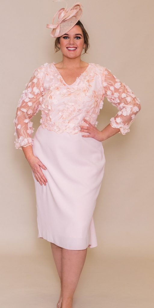 flattering mother of the bride dresses for plus sizes pink with sleeves flower curvychic