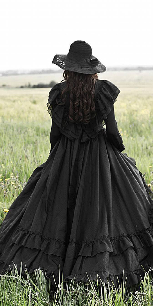gothic wedding dresses ball gown with long sleeves black missis_scarlett