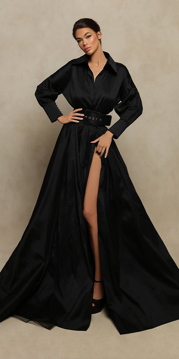 gothic wedding dresses simple with long sleeves tarikediz
