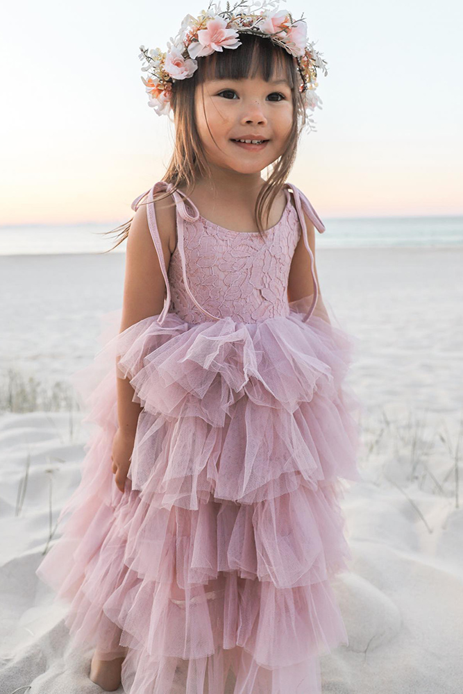 lace flower girl dresses blush tulle skirt lace top arabellaandrose