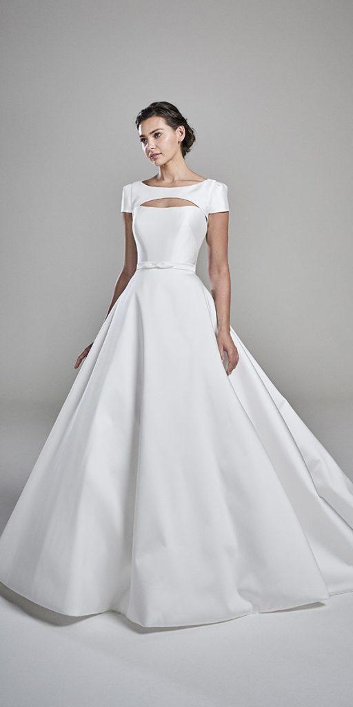 modest wedding dresses with sleeves a line with cape sleeves simple suzanne neville