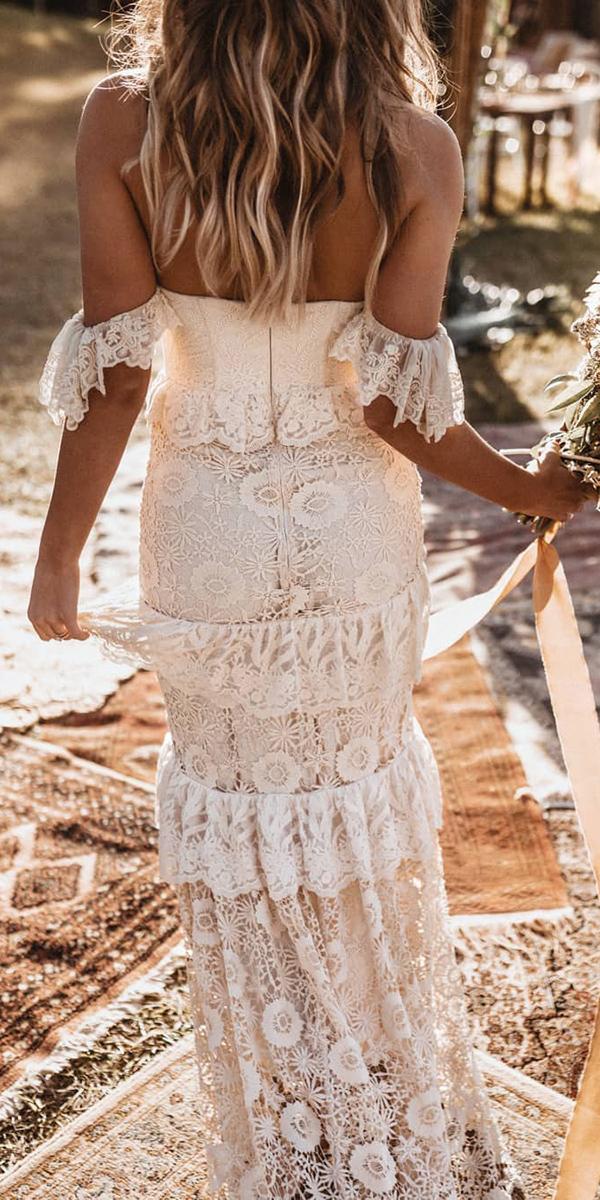rustic lace wedding dresses sheath off the shoulder boho nathan lapham