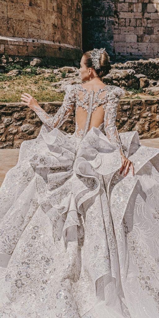 unique lace wedding dresses tattoo effect back jeweled juliakontogruni