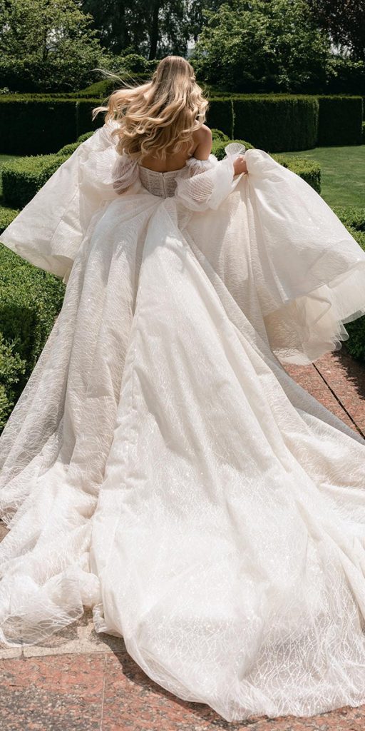 ball gown wedding dresses simple with sleeves off the shoulder berta