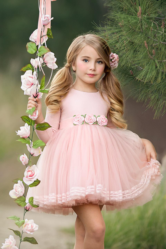 country flower girl dresses blush simple with sleeves dollcakevintage