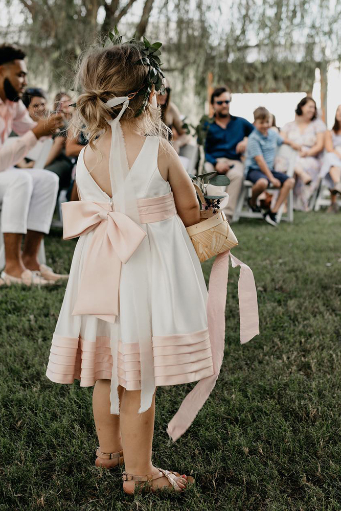country flower girl dresses with bow simple marissamerrillphotography