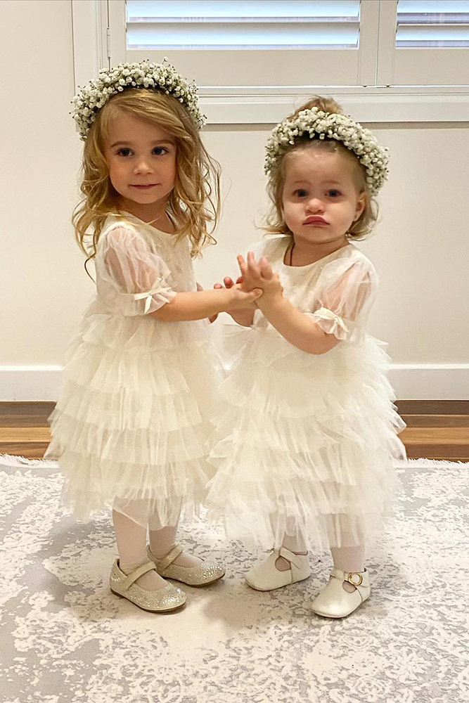 country flower girl dresses with sleeves ruffled skirt simple whiterunway