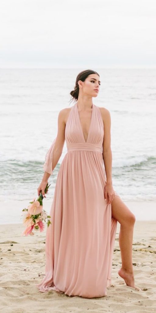 hawaiian wedding dresses simple a line blush color watters