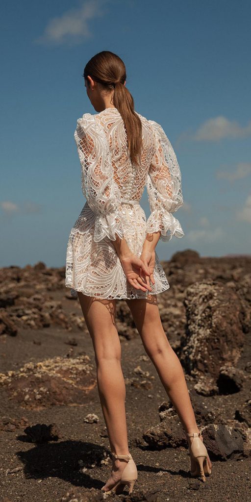 lace short wedding dresses with sleeves summer beach daalarna