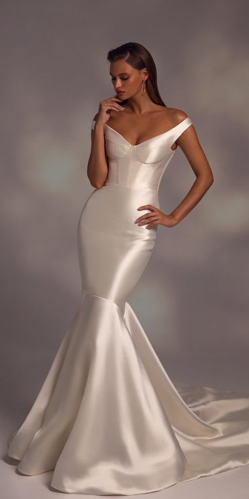 mermaid wedding dresses simple satin sexy rebel