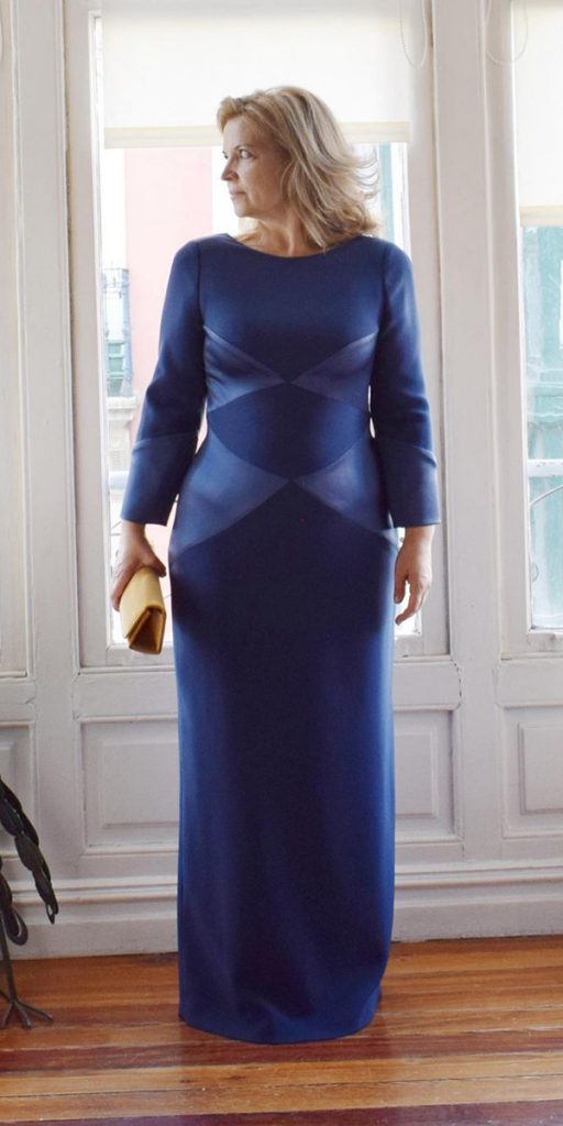 navy best mother of the bride dresses simple with long sleeves aliciaruedaatelier