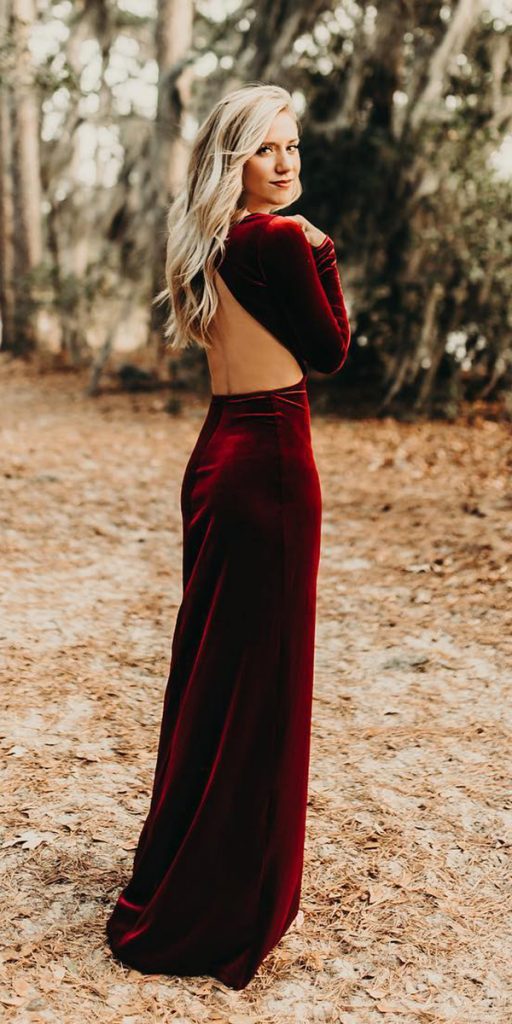 formal fall wedding guest dresses velvet with sleeves nikkiryanphotography