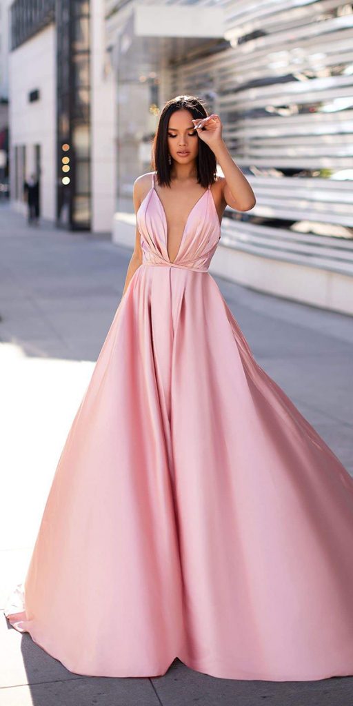 pink wedding dresses simple a line sexy beach alamoutthelabel