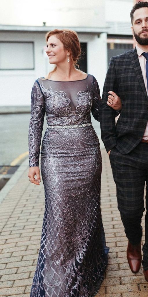 plus size fall wedding guest dresses long with sleeves sequins cocomelody