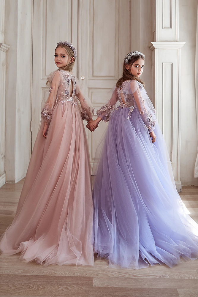 vintage flower girl dresse colored tulle vintagerosebyhannaha