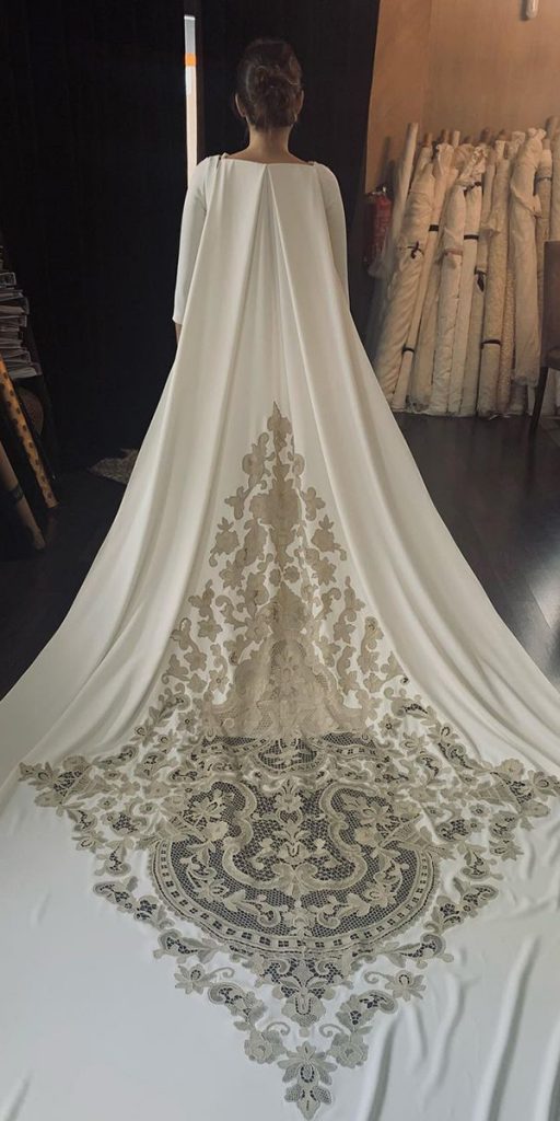 vintage wedding dresses with sleeves modest with train lace rubenhernandezcostura