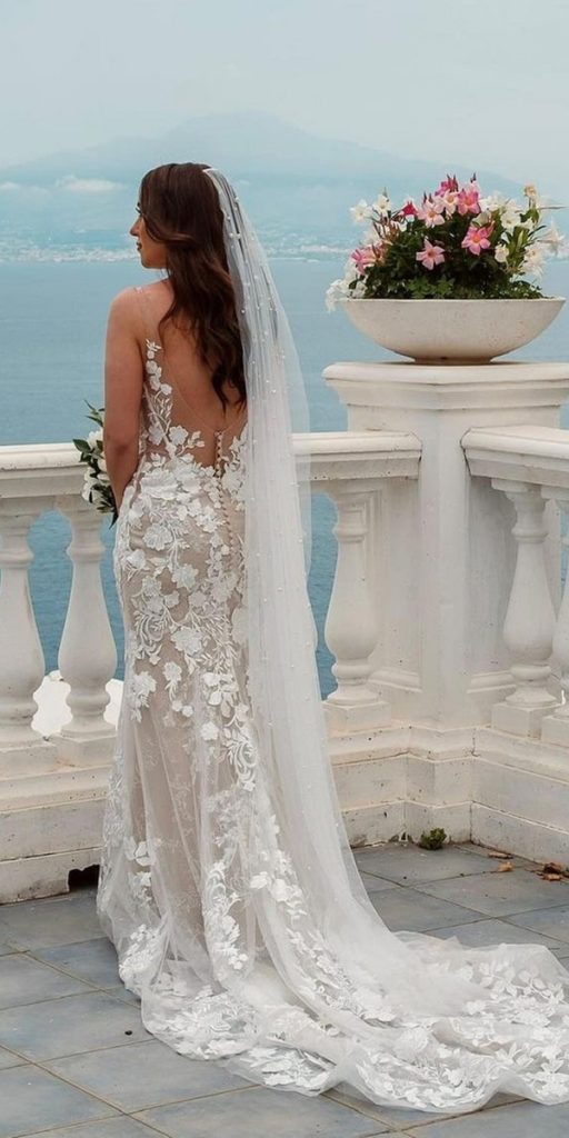 beach wedding dresses lace sheath backless enzoani