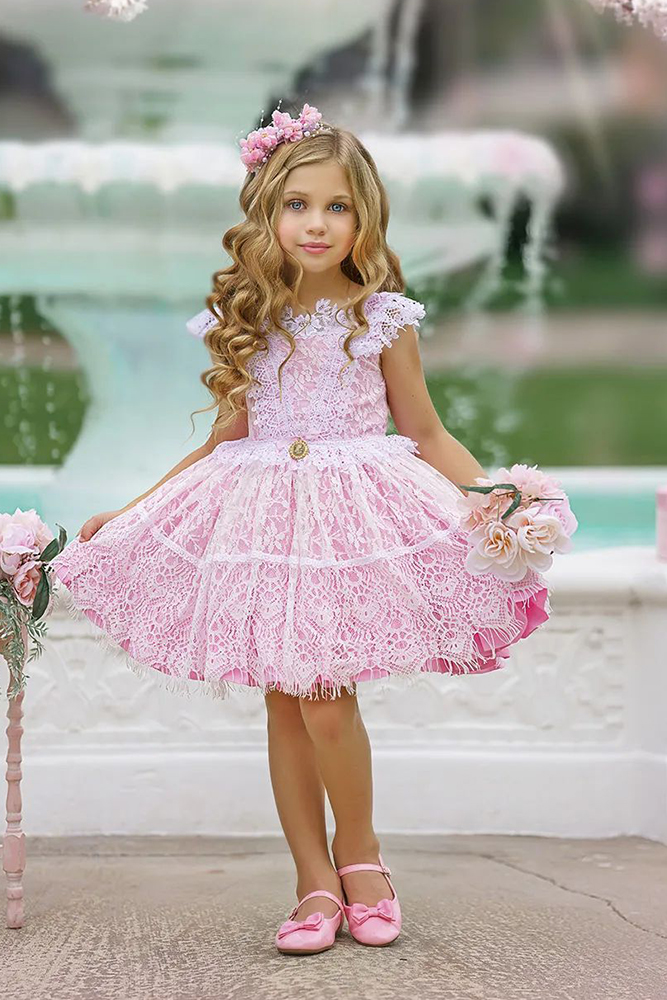 lace flower girl dresses pink lace irinkac33
