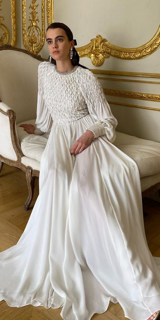 modest wedding dresses with sleeves simple monique lhuiiler
