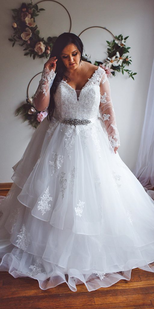 plus size ball gowns wedding ruffled skier lace andib