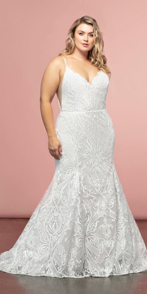 plus size wedding dresses mermaid with spaghetti straps misshayleypaige